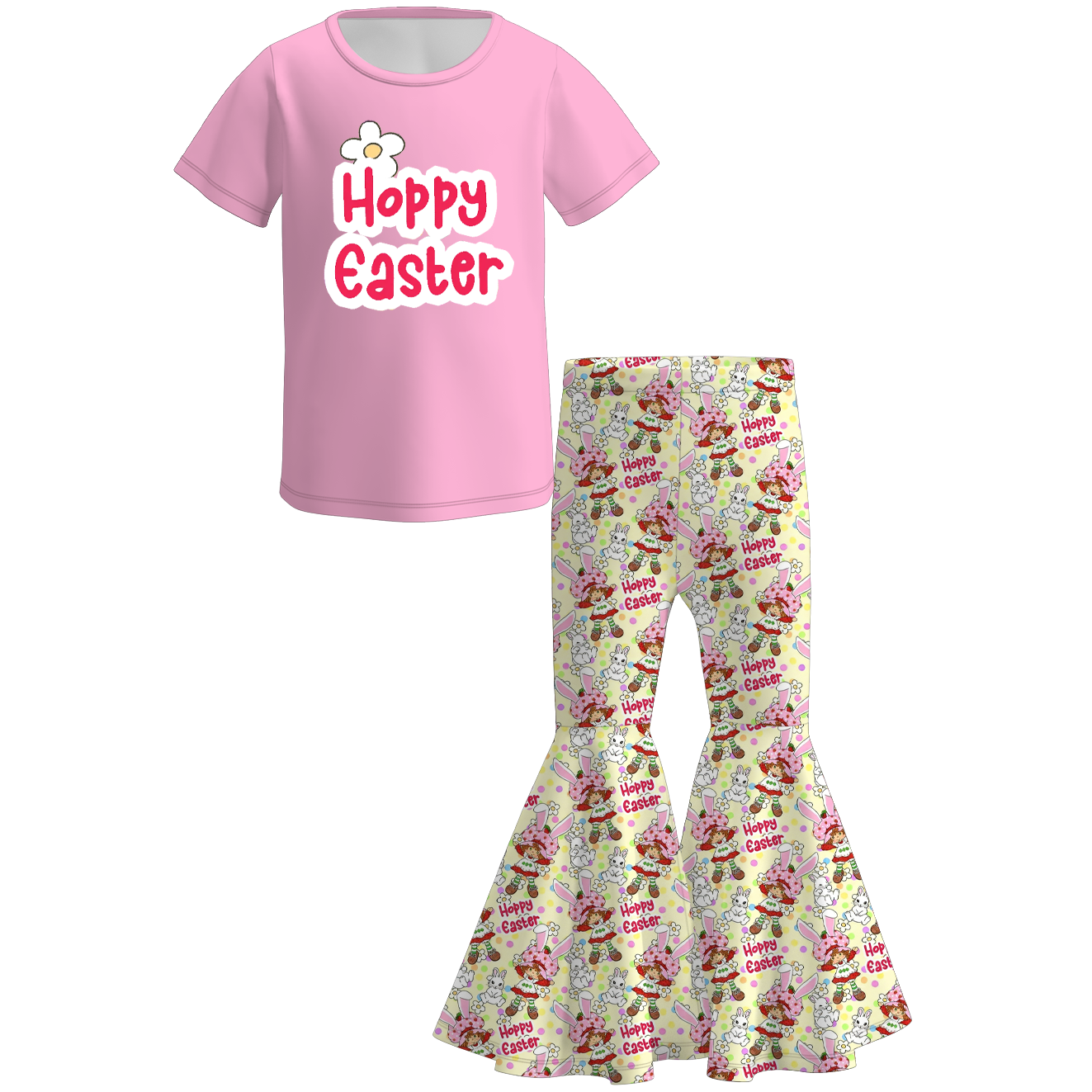 (Pre Order)Sisters Spring&Summer Hoppy Easter Print Dress,Set