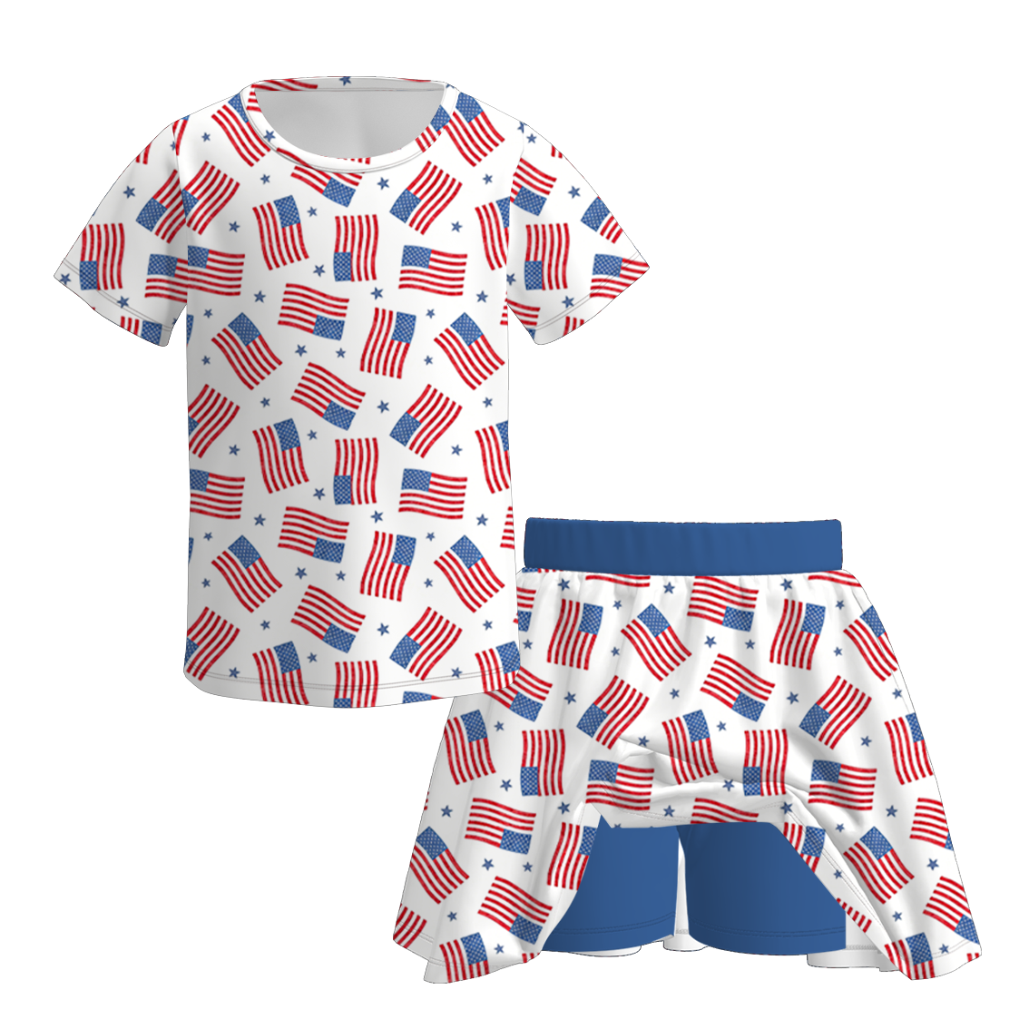 (Pre Order)Family Patriotic Print Dress,Set&Top