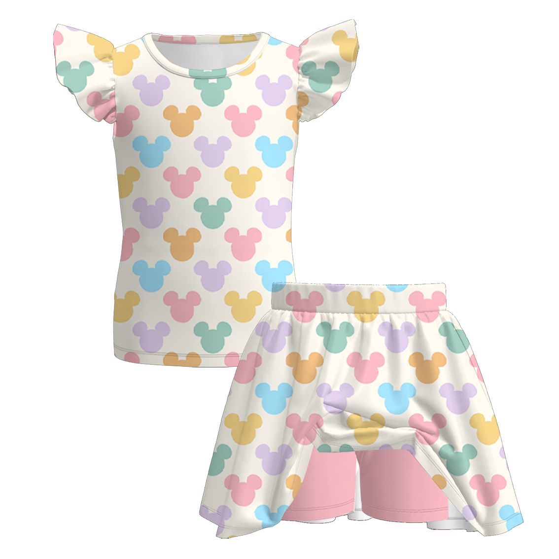 (Pre Order)Girls Spring&Summer Cartoon Print Dress&Set