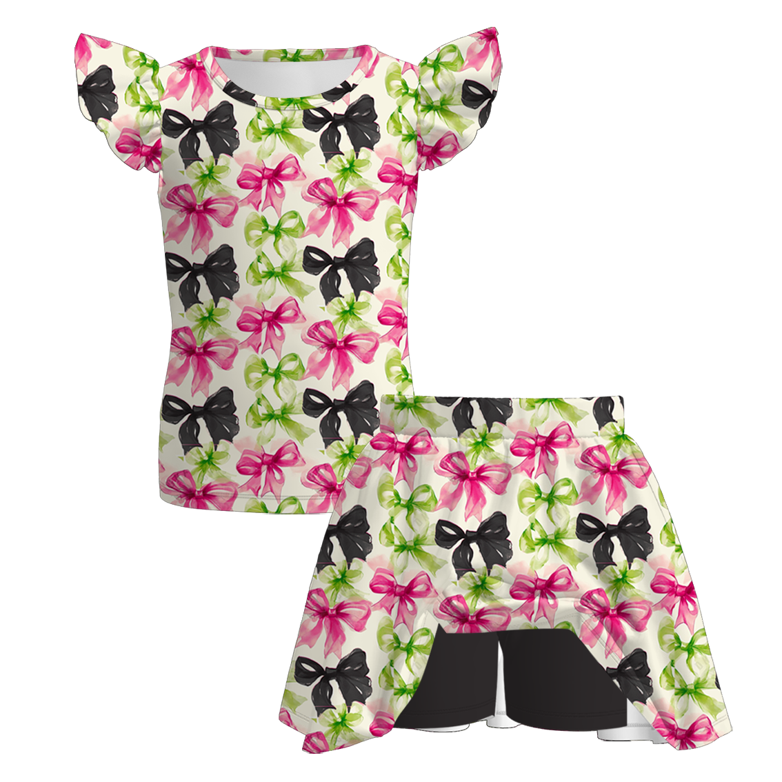 (Pre Order)Girls Spring&Summer Witch Print Skort Set