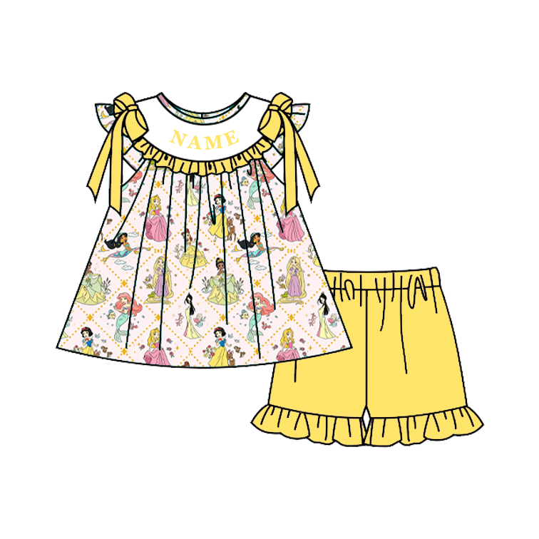 (Pre Order)Siblings Summer Princess Embroidery Smocked Dress,Set&Romper-Customized name