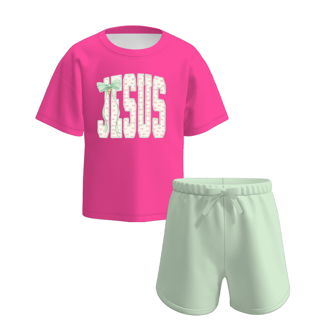 (Pre Order)Mommy and Me Spring&Summer Print Shorts Set