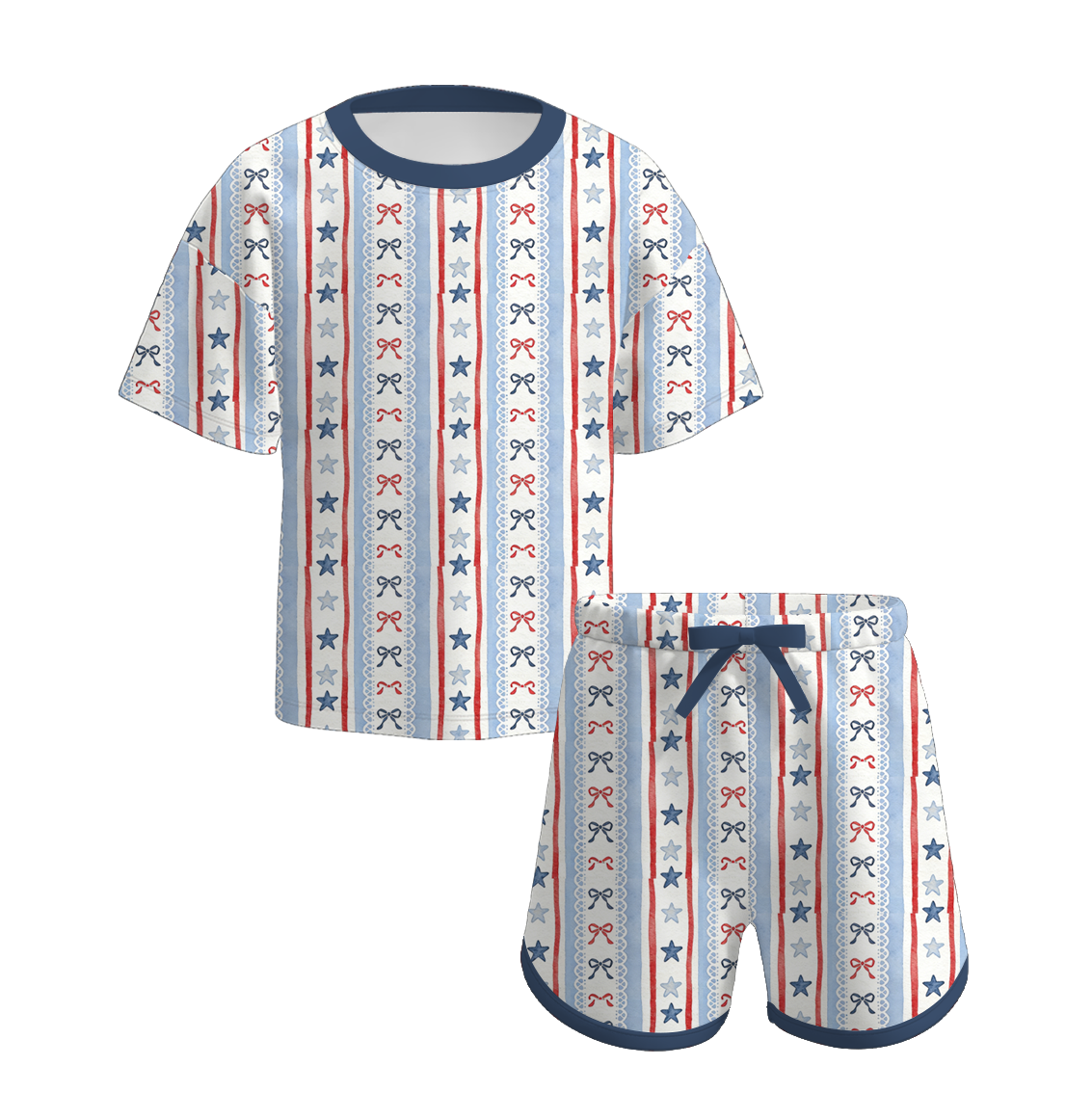 (Pre Order)Mommy and Me Spring&Summer Print Shorts Set