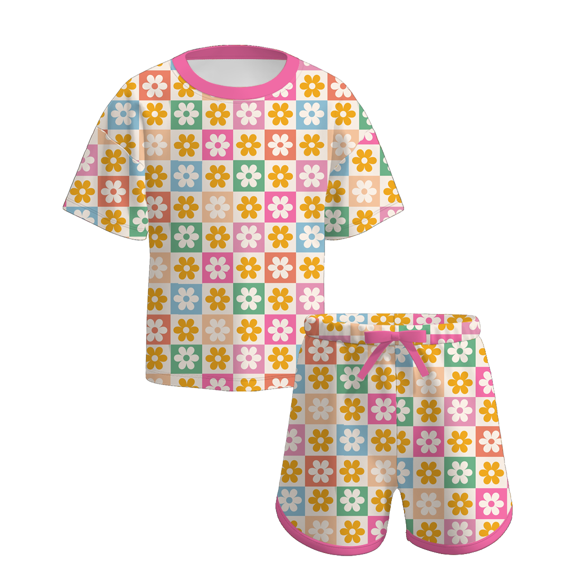 (Pre Order)Mommy and Me Spring&Summer Print Shorts Set