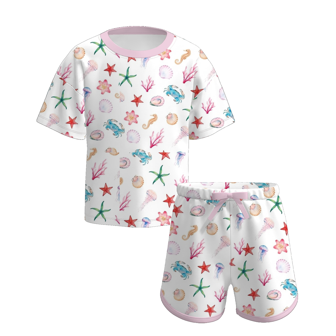 (Pre Order)Mommy and Me Spring&Summer Print Shorts Set