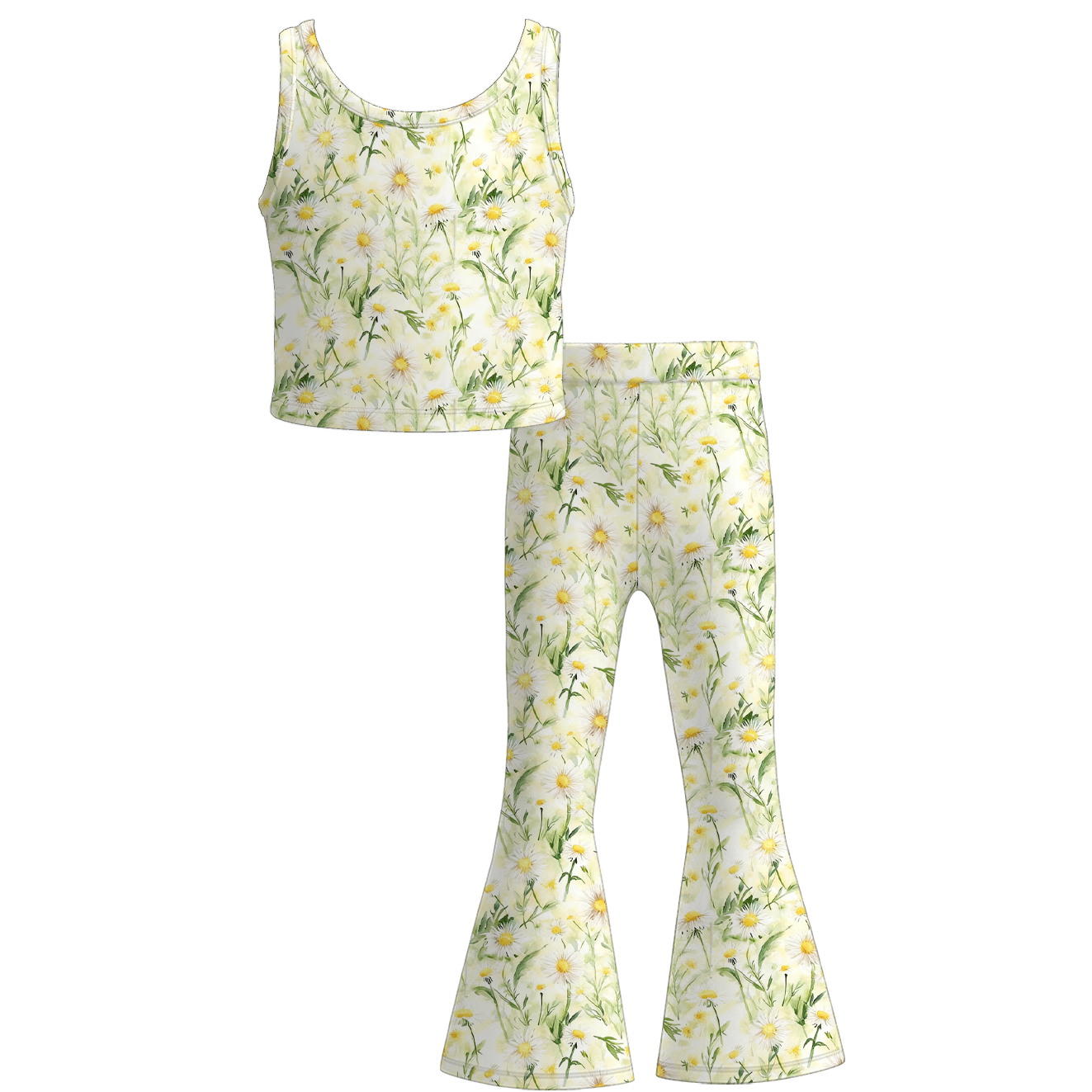(Pre Order+Prepack Zone)Girls Spring&Summer Goose,Floral Print Twill Outfit Set(Mix Size)