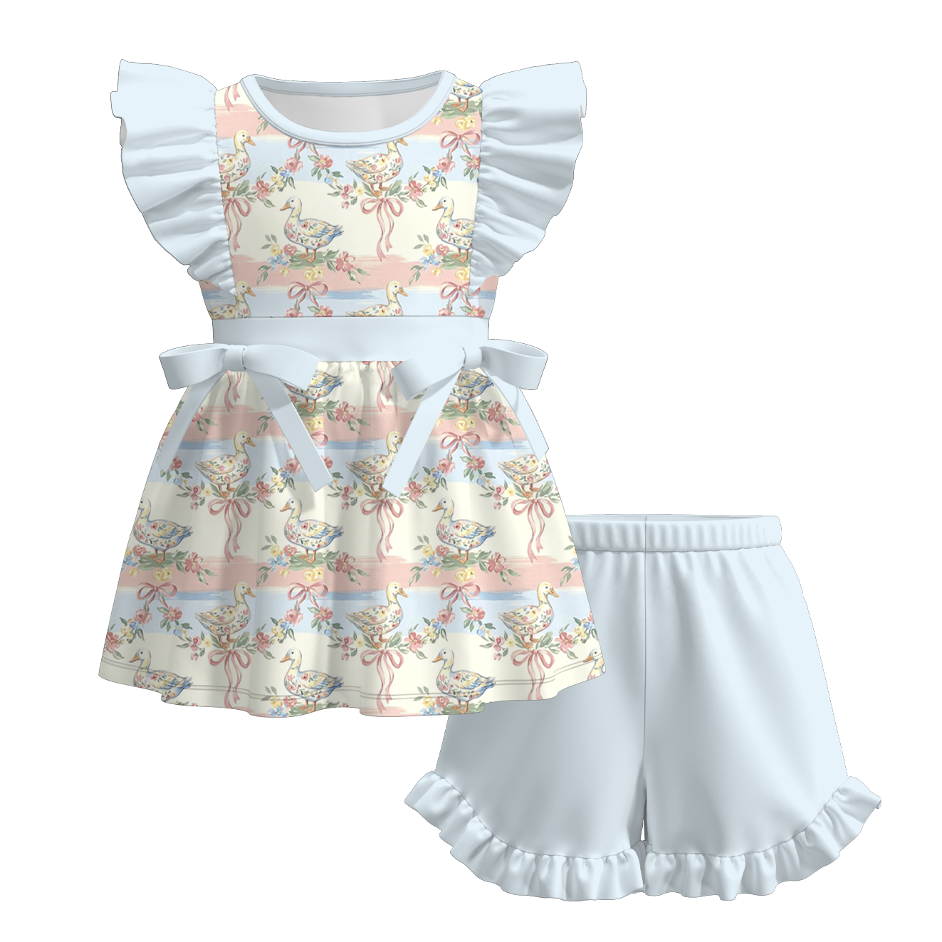 (Pre Order+Prepack Zone)Sisters Silly Goose Print Dress,Set&Romper