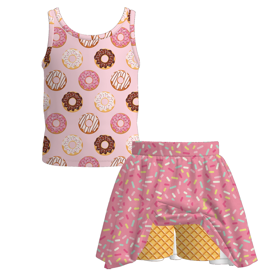 (Pre Order+Prepack Zone)Girls Spring&Summer Food Print Skort Dress&Set(Mix Size)