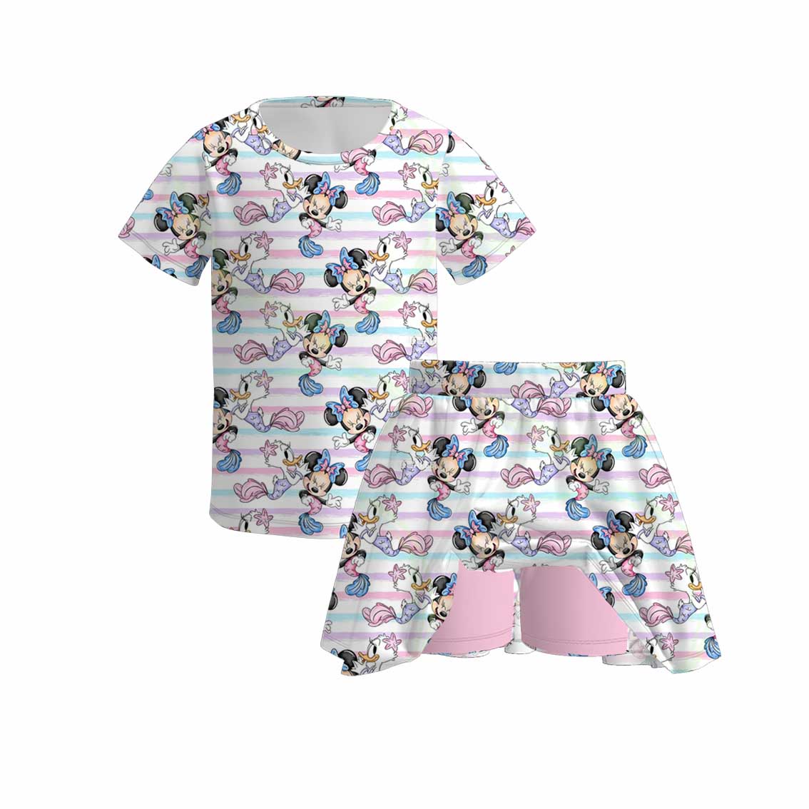 (Pre Order+Prepack Zone)Girls Spring&Summer Cartoon Print Dress,Set&Pajamas