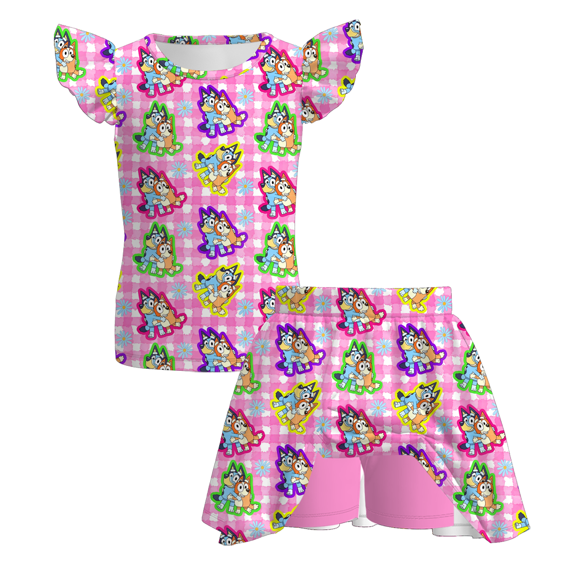 (Pre Order+Prepack Zone)Girls Cartoon Puppy Print Dress,Set(Mix Size)