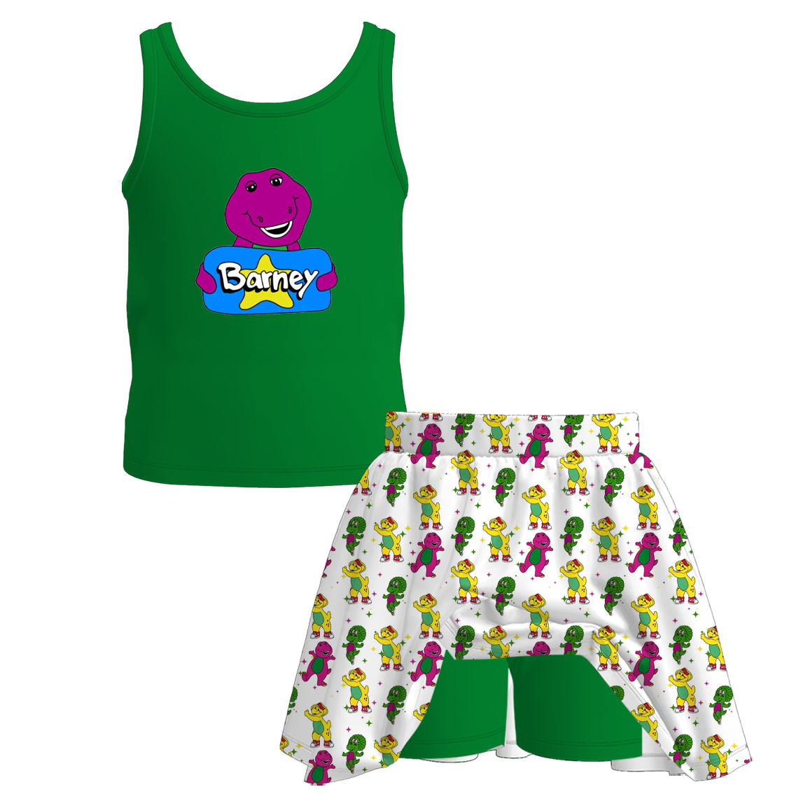 (Pre Order+Prepack Zone)Sisters Dino Print Skort Set&Romper