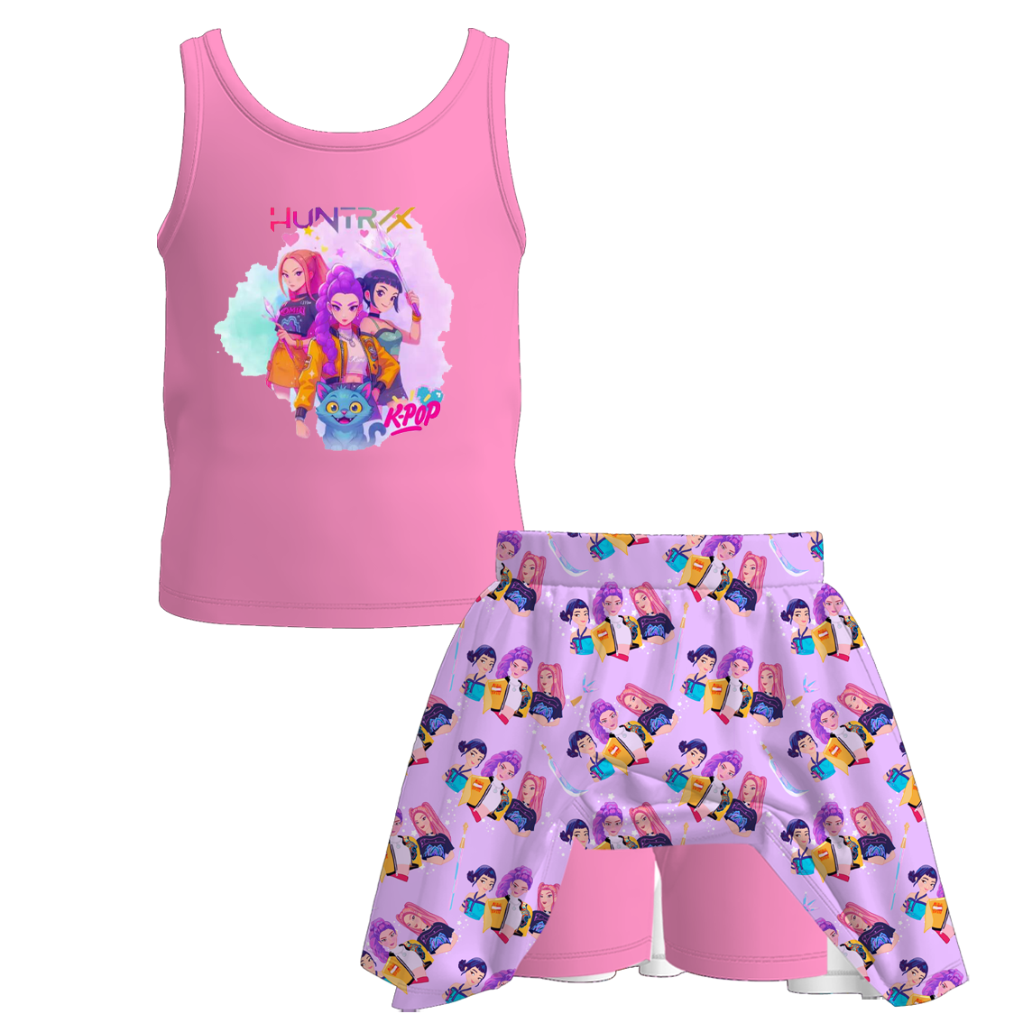 (Weekly Pre-Order)Girls Spring&Summer Print Skort Set(Ends Wednesday)
