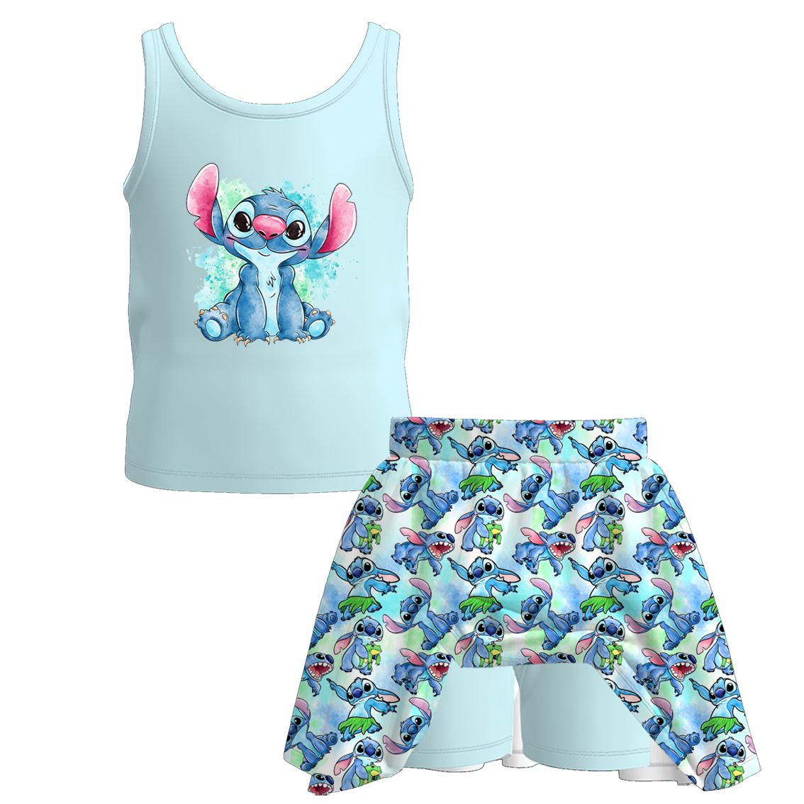 (Weekly Pre-Order)Girls Spring&Summer Print Skort Set(Ends Wednesday)