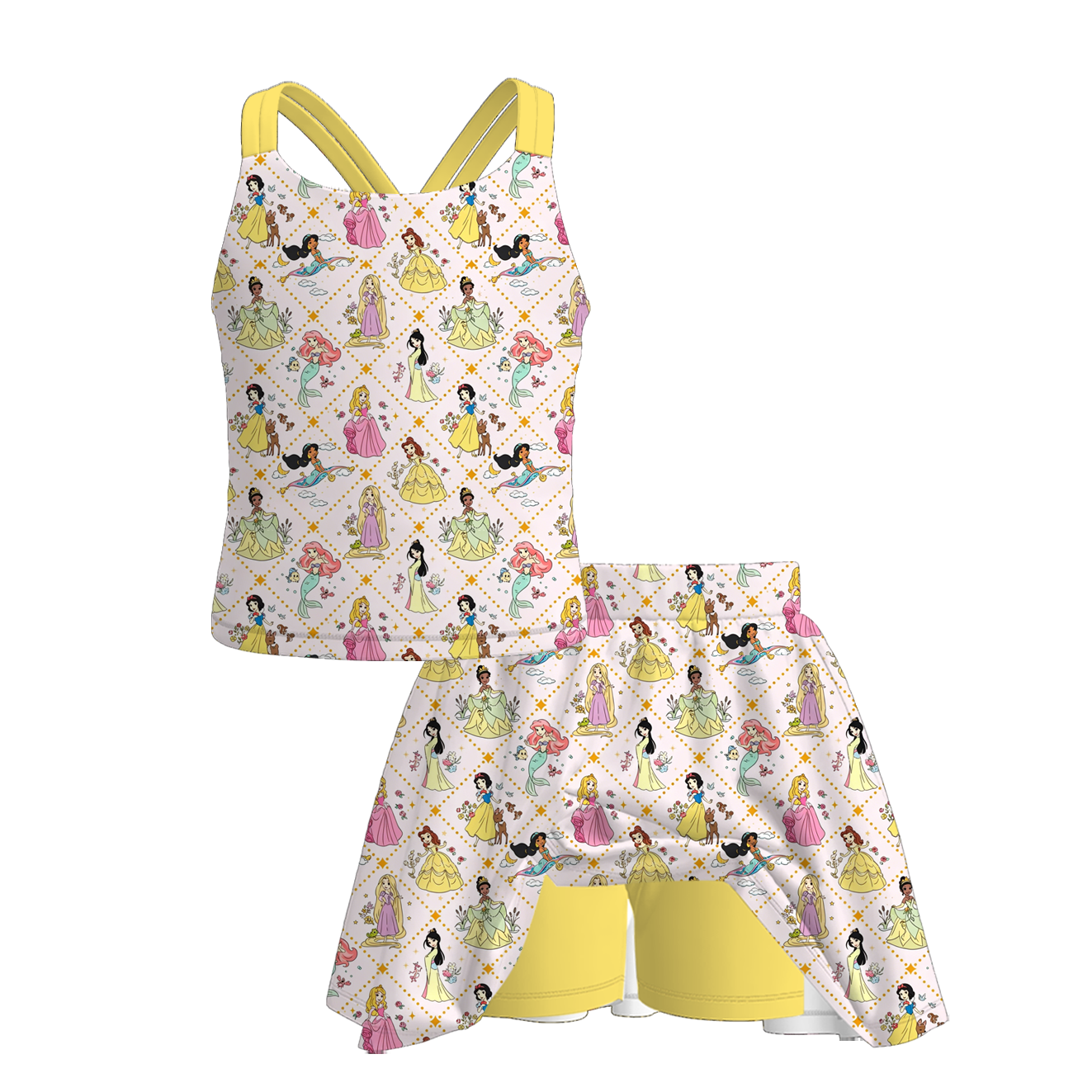 (Weekly Pre-Order)Girls Spring&Summer Print Skort Set(Ends Wednesday)