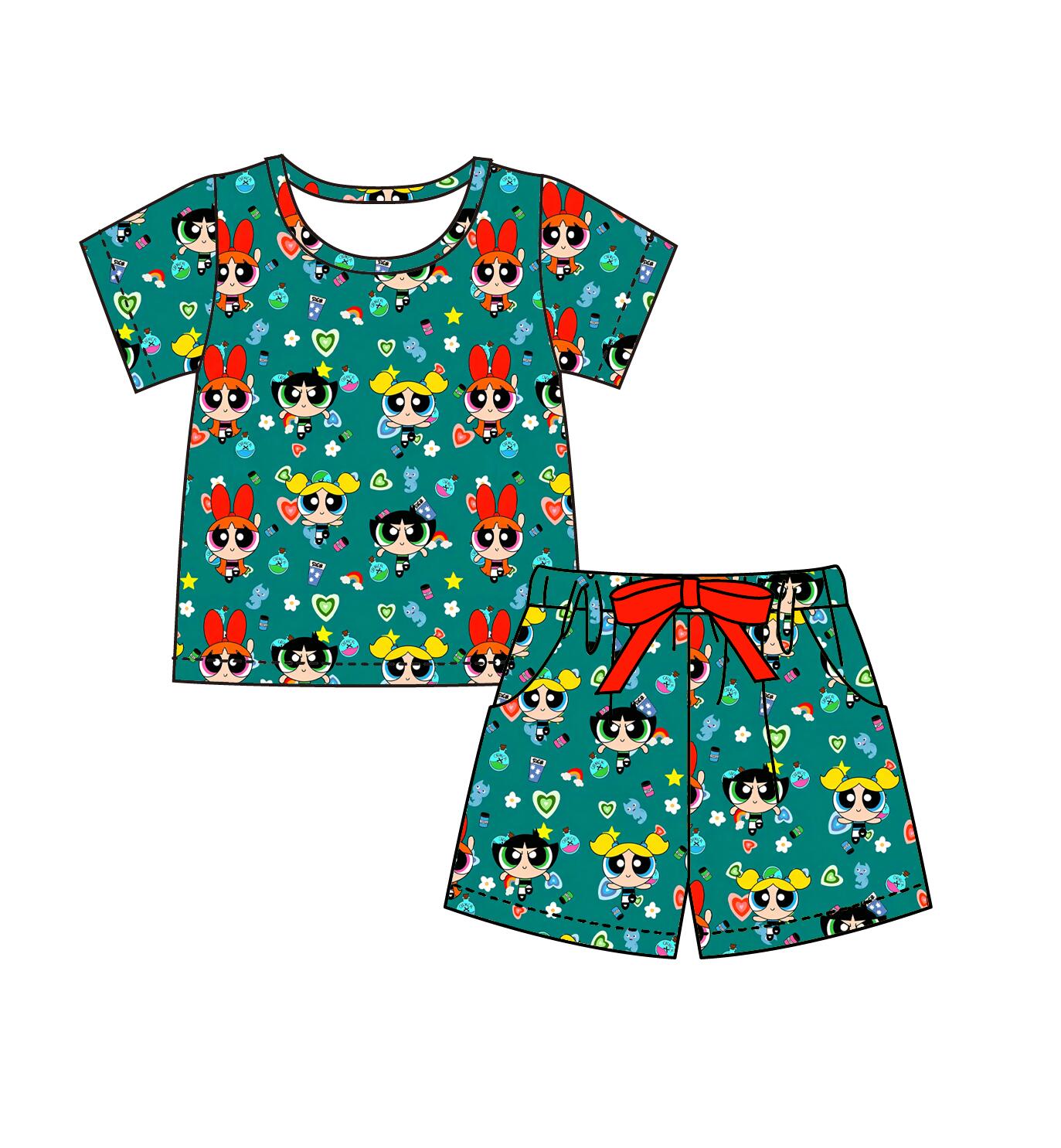 (Pre Order)Mommy and Me Spring&Summer Cartoon Print Dress,Set