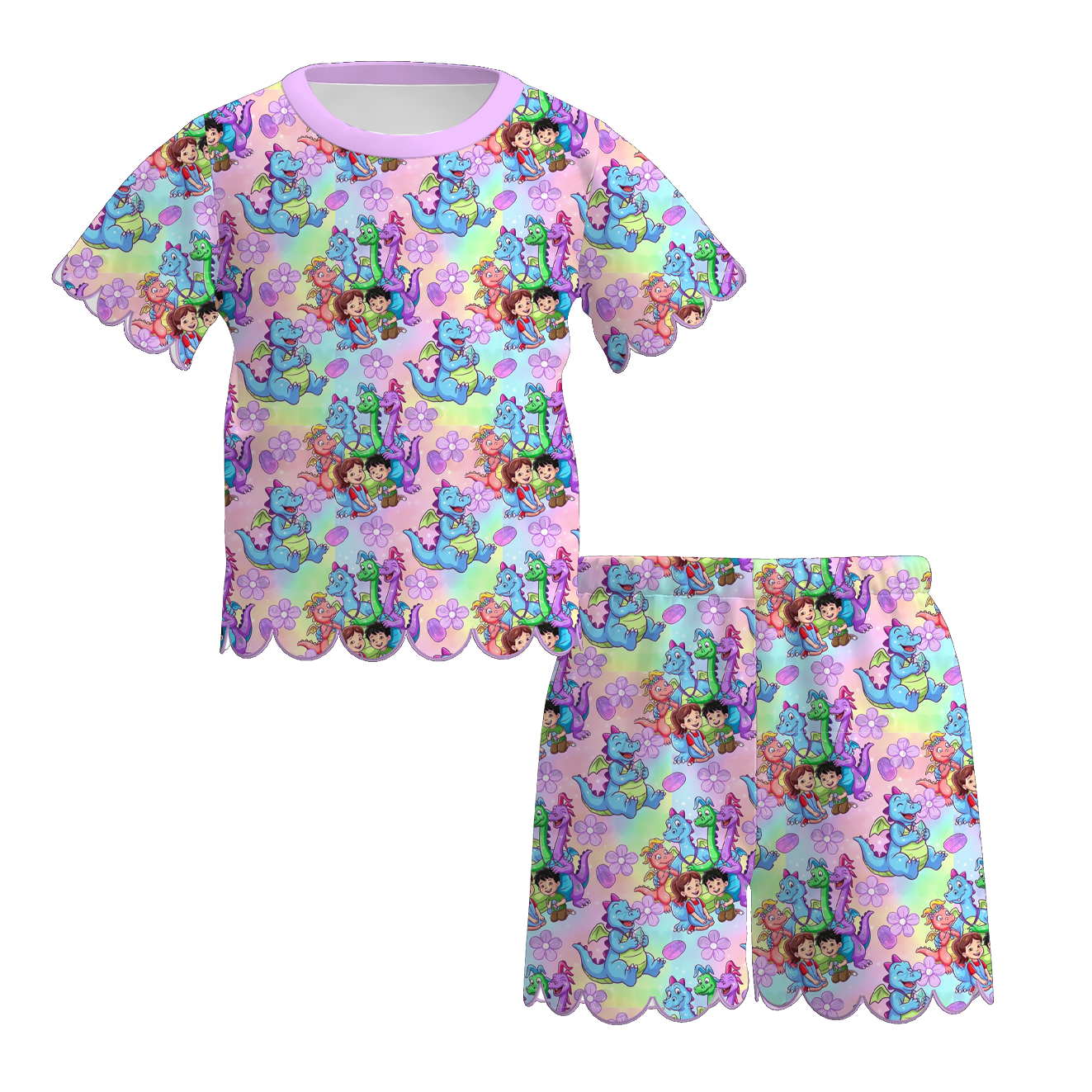 (Pre Order+Prepack Zone)Girls Spring&Summer Cartoon Dion Scallop Set(Mix Size)