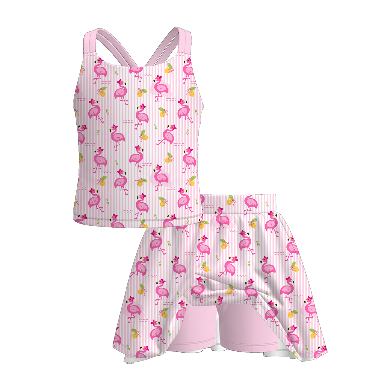 (Pre Order+Prepack Zone)Girls Summer Seaside Print Skort Set(Mix Size)