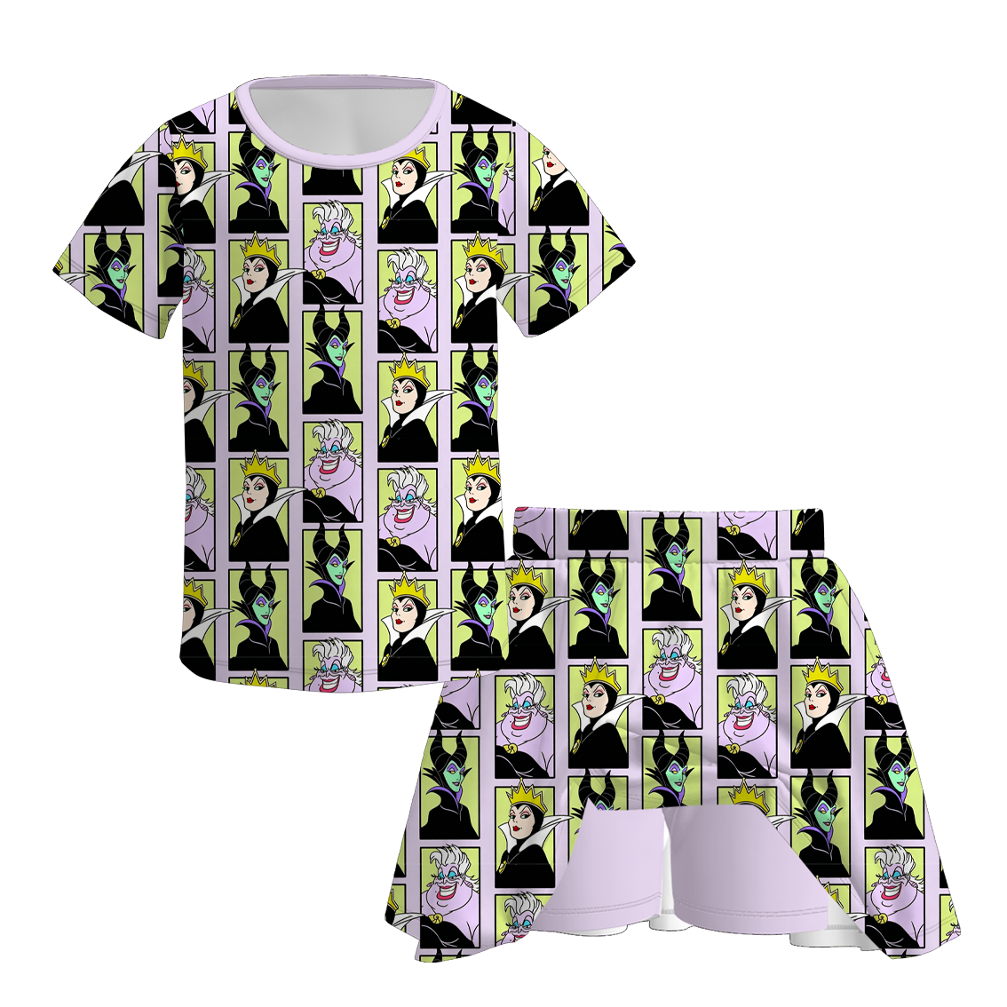 (Pre Order+Prepack Zone)Girls Halloween Pumpkin&Ghost Print Skort Set(Mix Size)