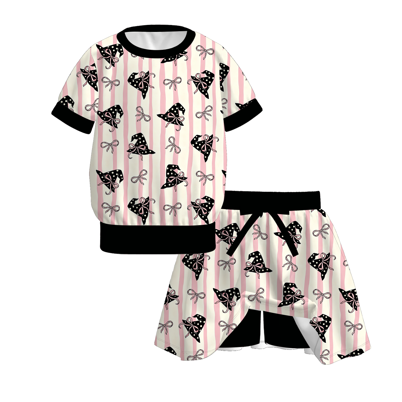 (Pre Order)Girls Halloween Print Skort Set