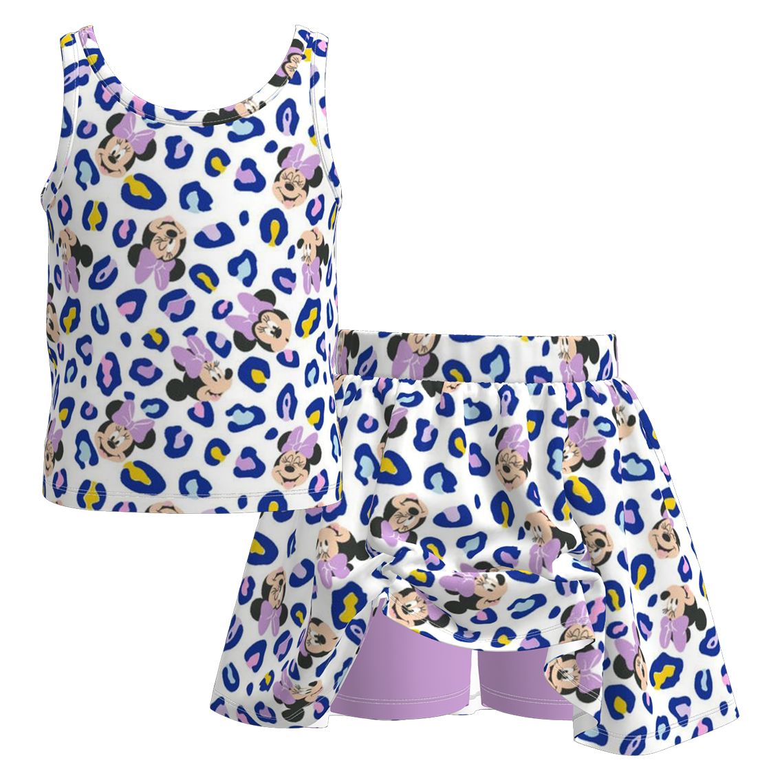 (Pre Order)Sisters Fall Cartoon Leopard Print Dress,Set&Romper