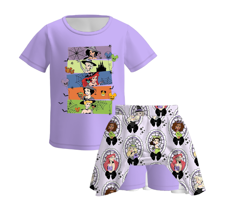 (Pre Order)Girls Halloween Print Skort Set