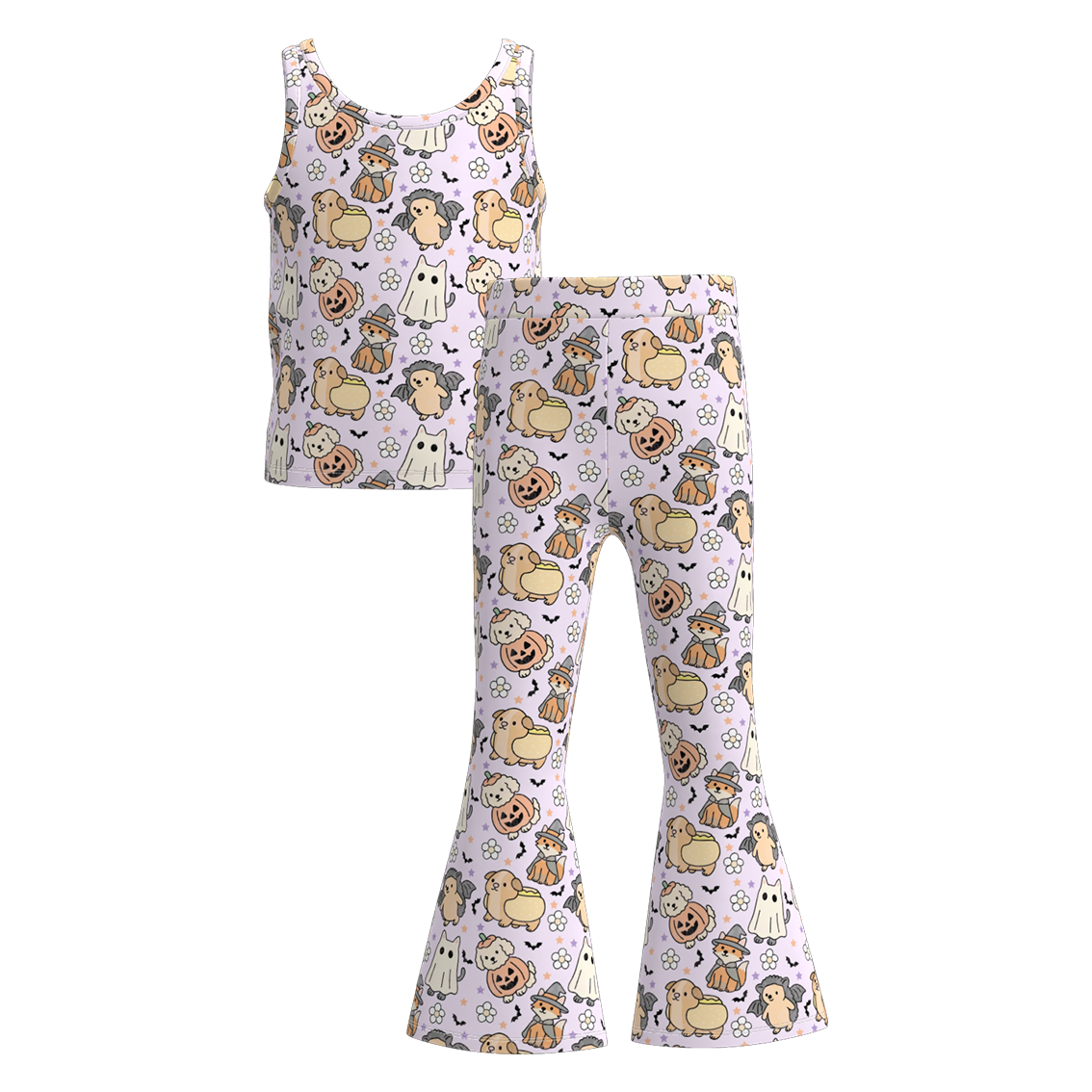 (Pre Order)Girls Halloween Print Outfit Set