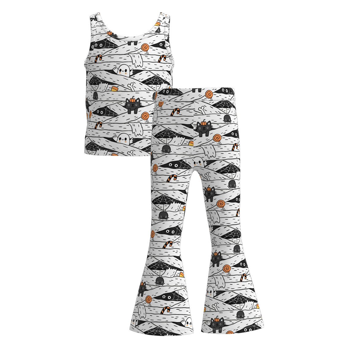 (Pre Order)Girls Halloween Print Outfit Set