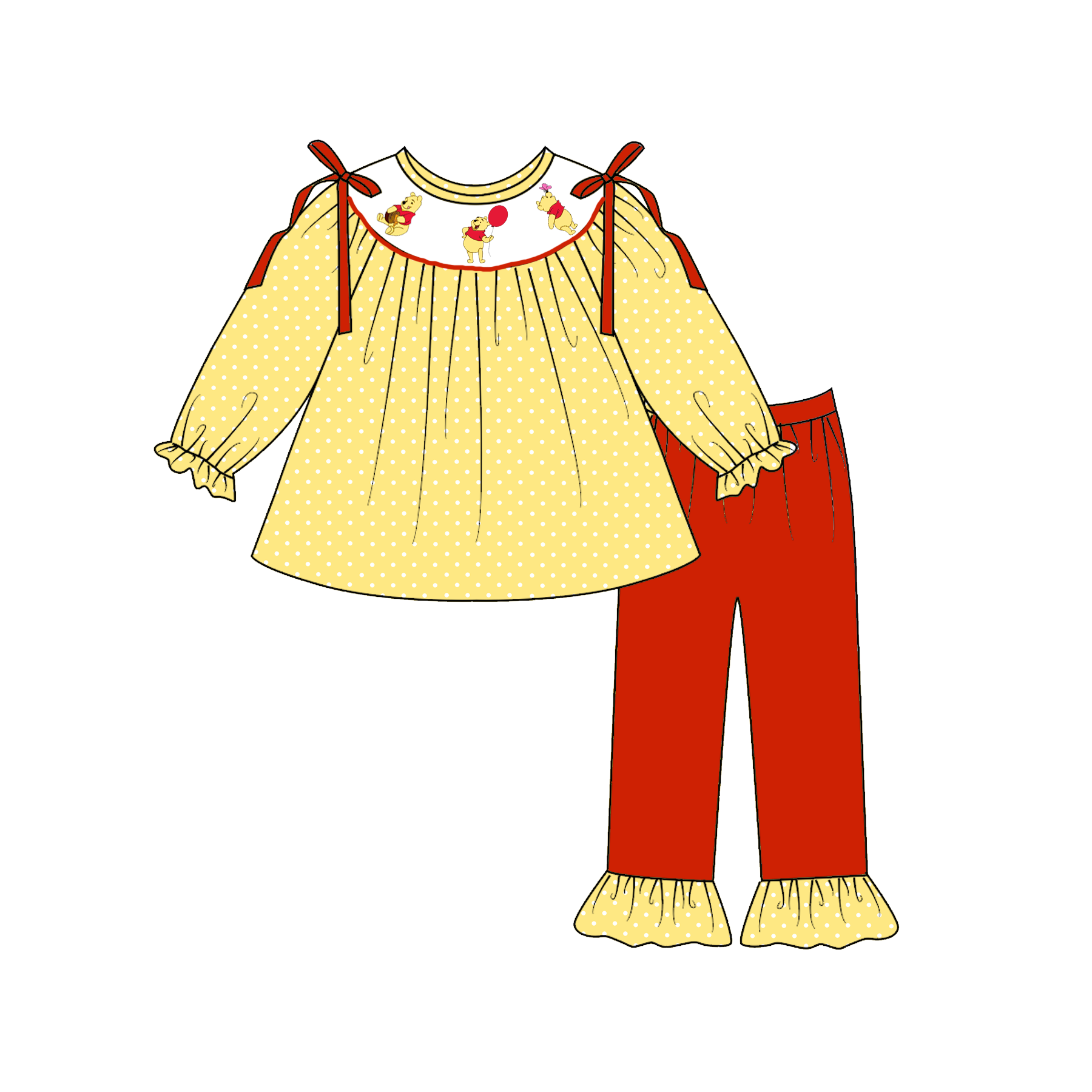 (Weekly Pre-Order)Siblings Cartoon Embroidery Smocked Set&Romper(Ends Wednesday)