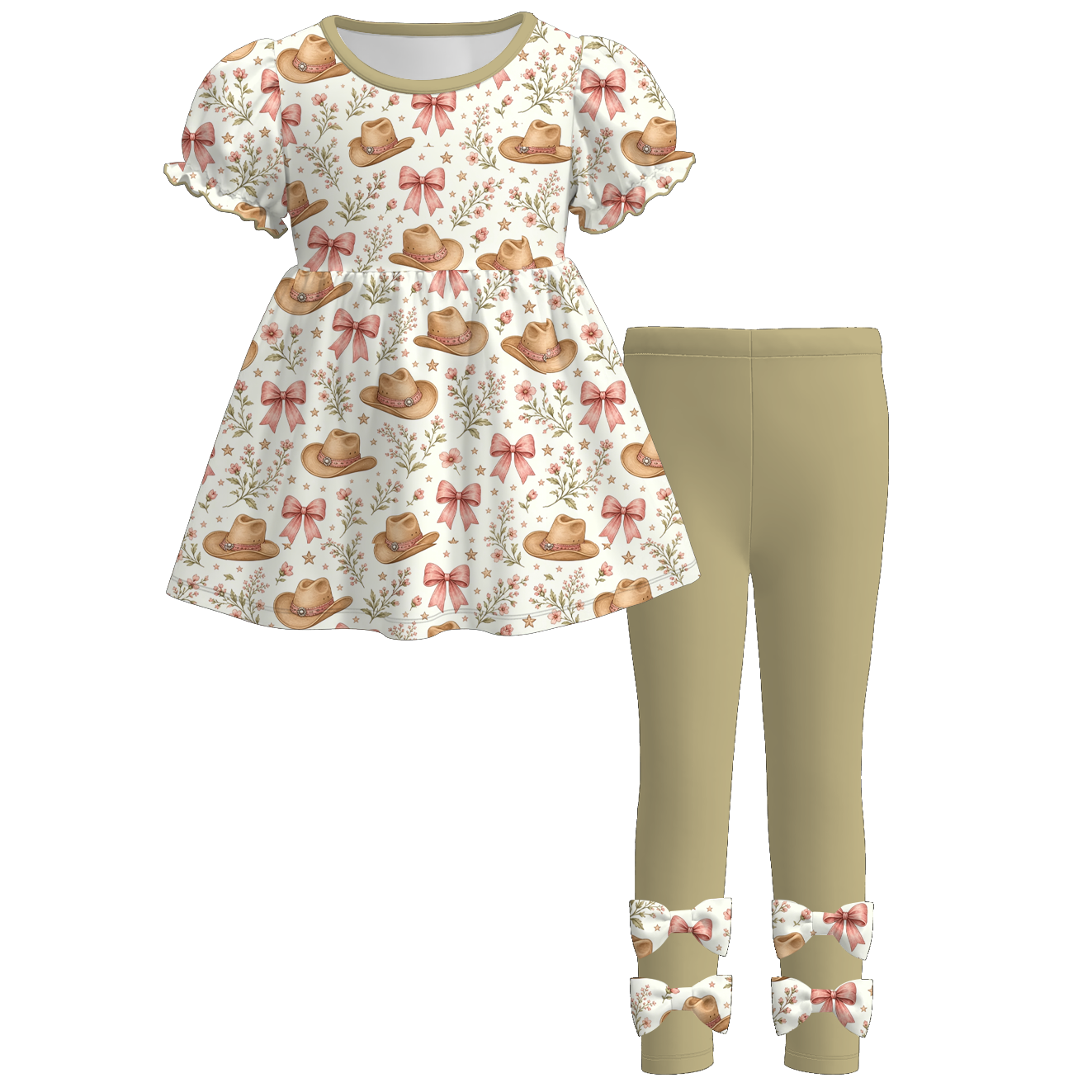 (Pre Order)Sisters Fall Cowgirl Print Dress&Romper