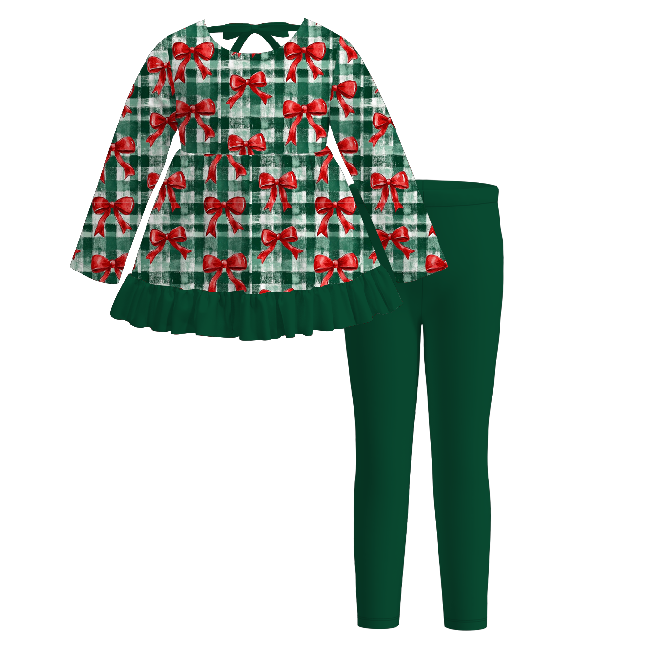 (Pre Order)Girls Christmas Print Outfit Set