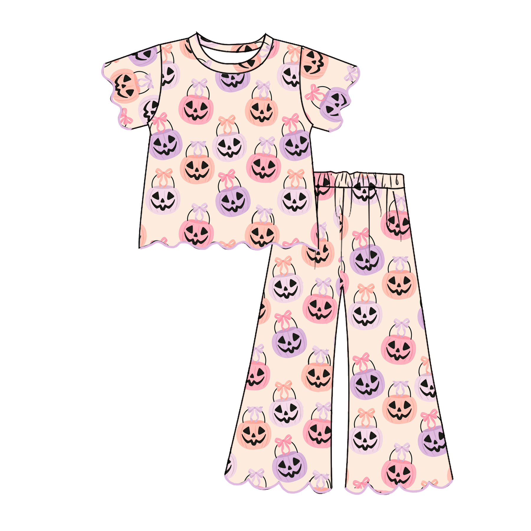 (Weekly Pre-Order)Sisters Halloween Embroidery Scallop Set(Ends 8.9)