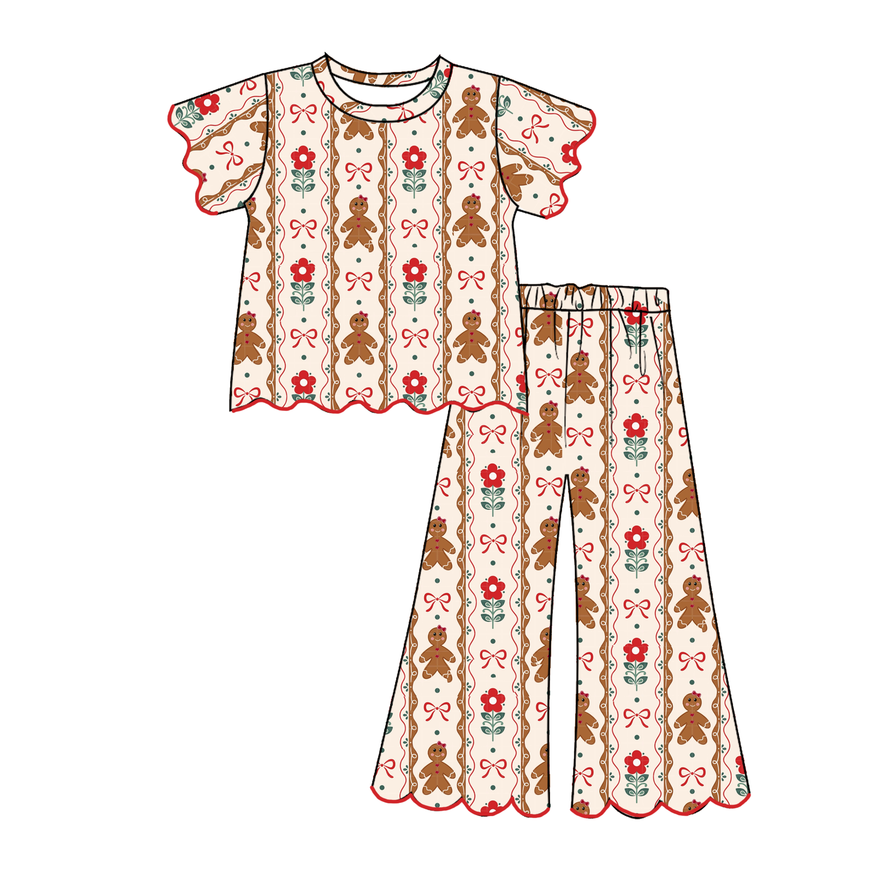 (Weekly Pre-Order)Sisters Christmas Embroidery Scallop Set(Ends 8.9)