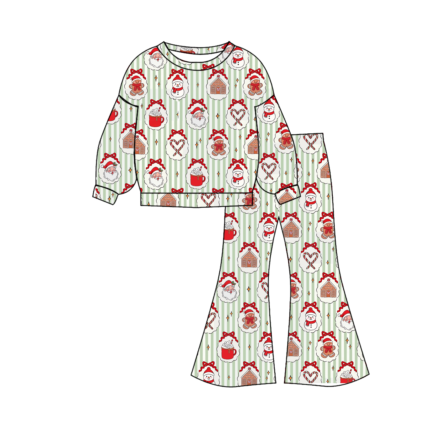 (Pre Order)Sisters Christmas Print Dress,Set&Romper