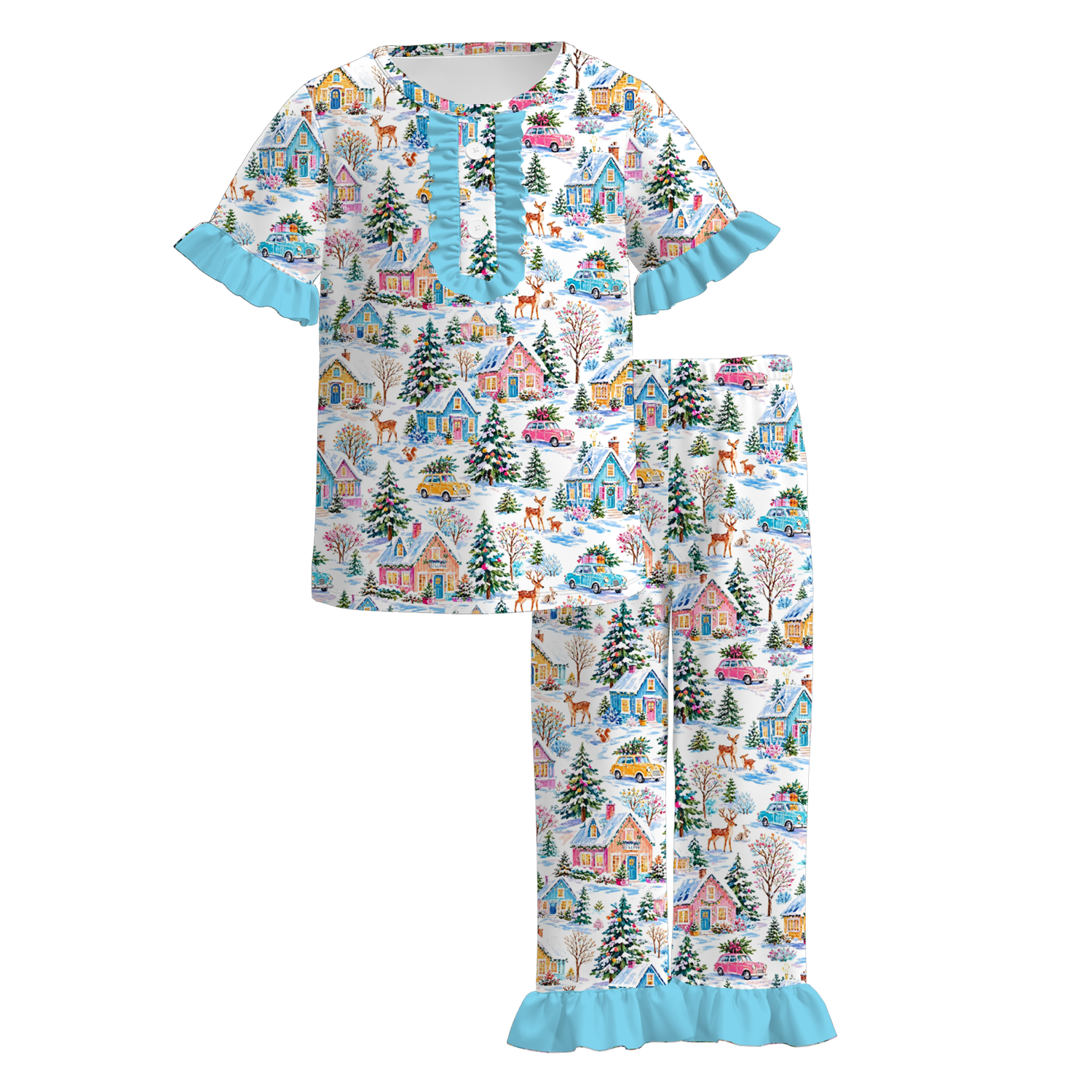 (Pre Order)Sisters Christmas Print Outfit Set&Pajamas