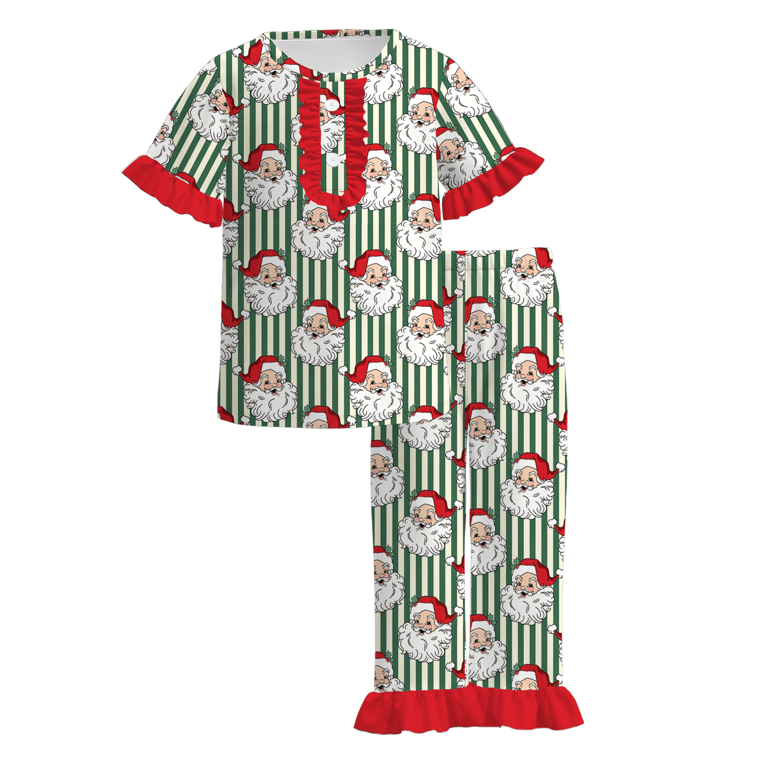 (Pre Order)Sisters Christmas Santa Claus Print Outfit Set&Pajamas