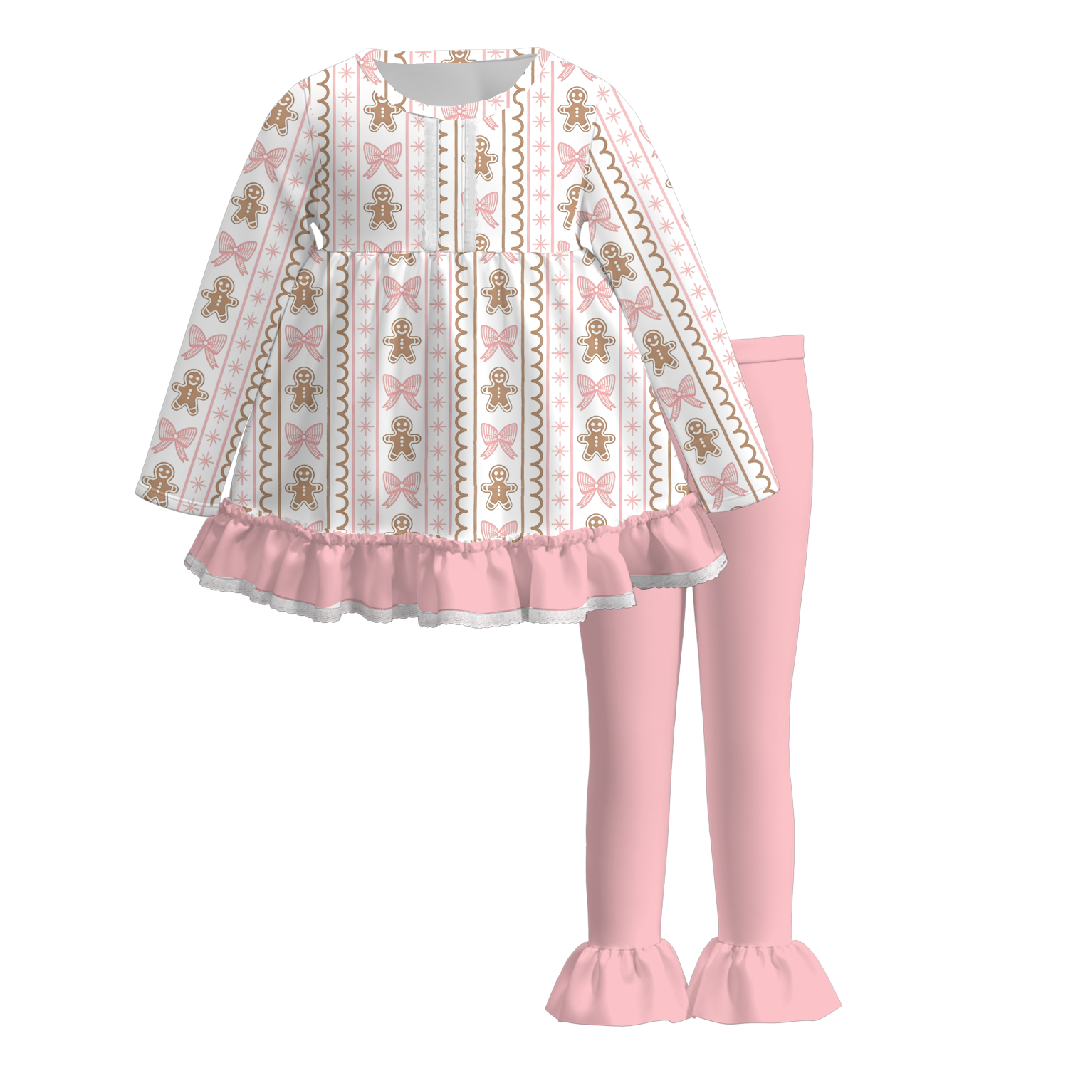 (Pre Order)Girls Christmas Print Outfit Set