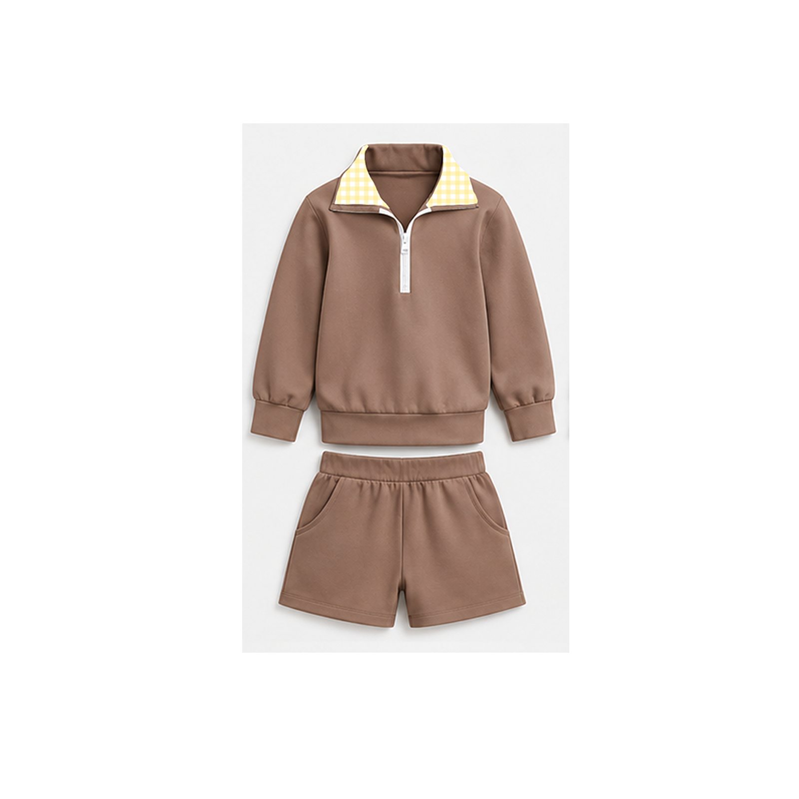 (Weekly Pre-Order)Girls Fall Solid Color Zipper Pullover Set(Ends 8.30)