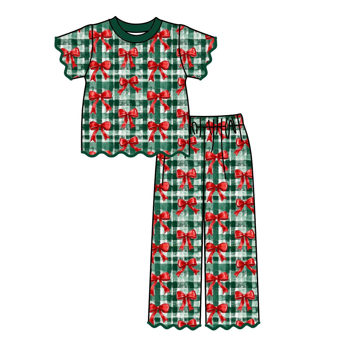 (Weekly Pre-Order)Girls Christmas Embroidery Scallop Set(Ends 8.30)