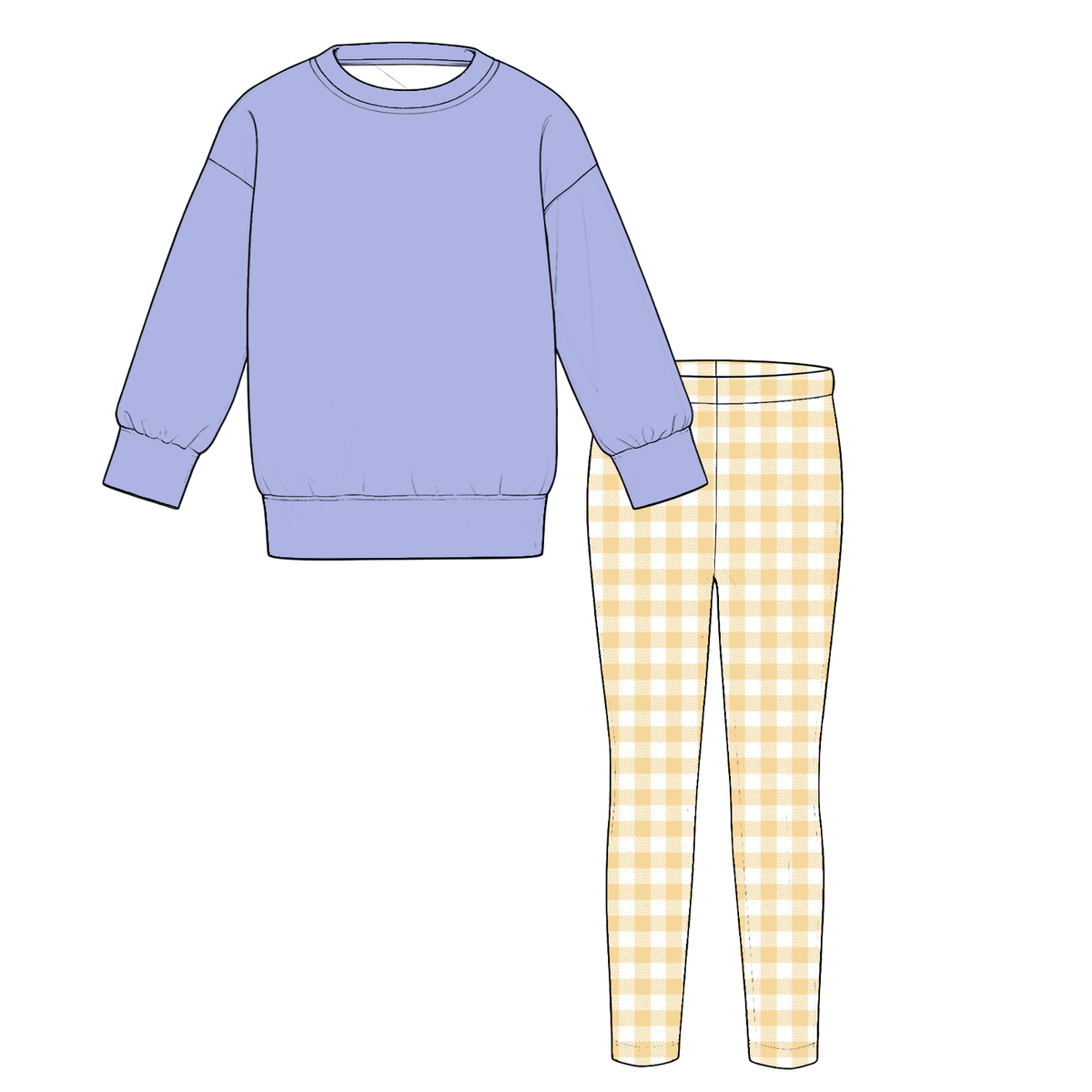 (Pre Order)Girls Fall Basic Sweatshirt Set