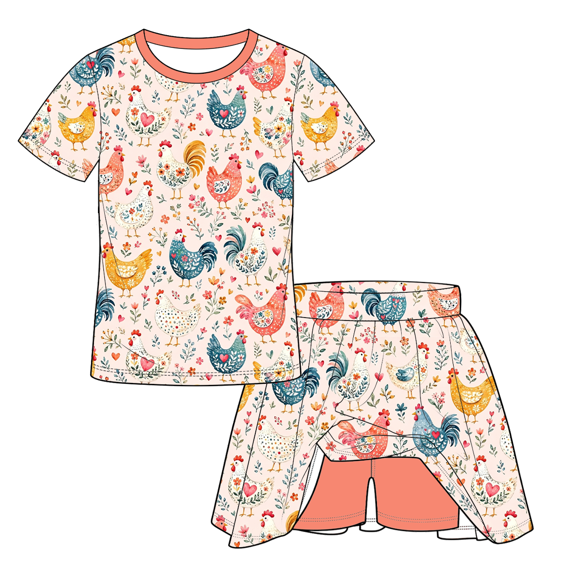 (Weekly Pre-Order)Sisters Fall Chick Print Dress,Set&Romper(Ends 9.20)
