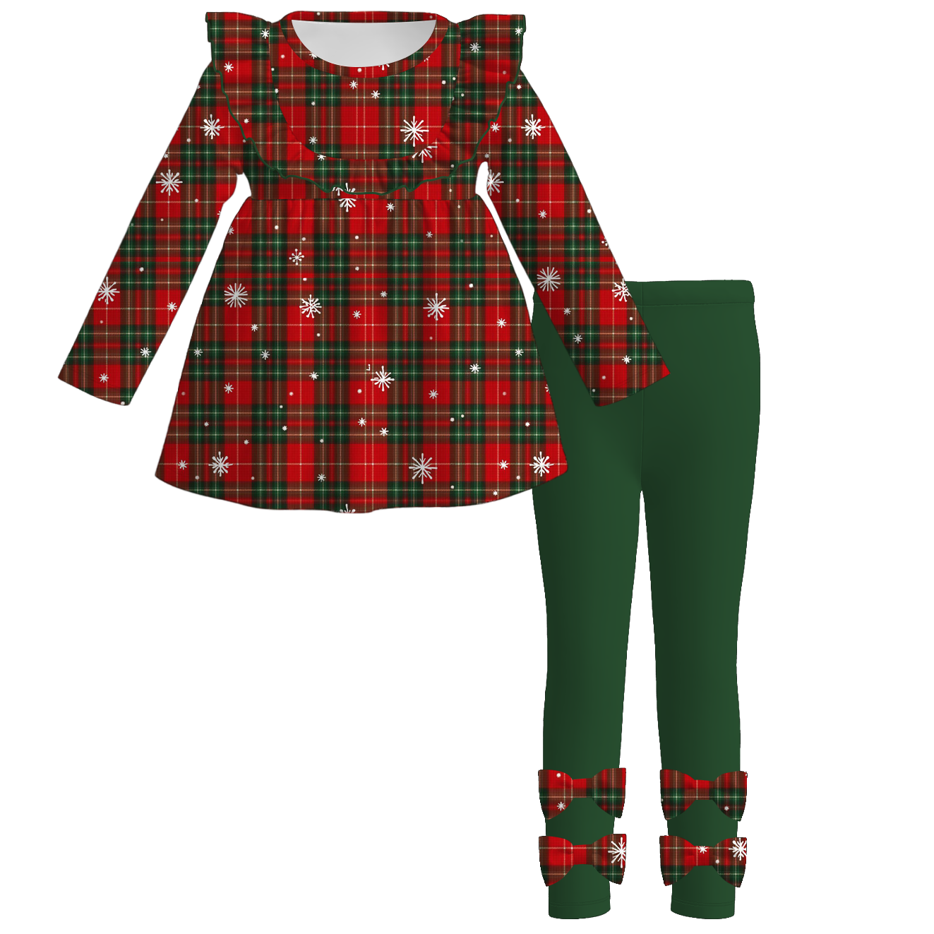 (Pre Order)Girls Christmas Print Outfit Set