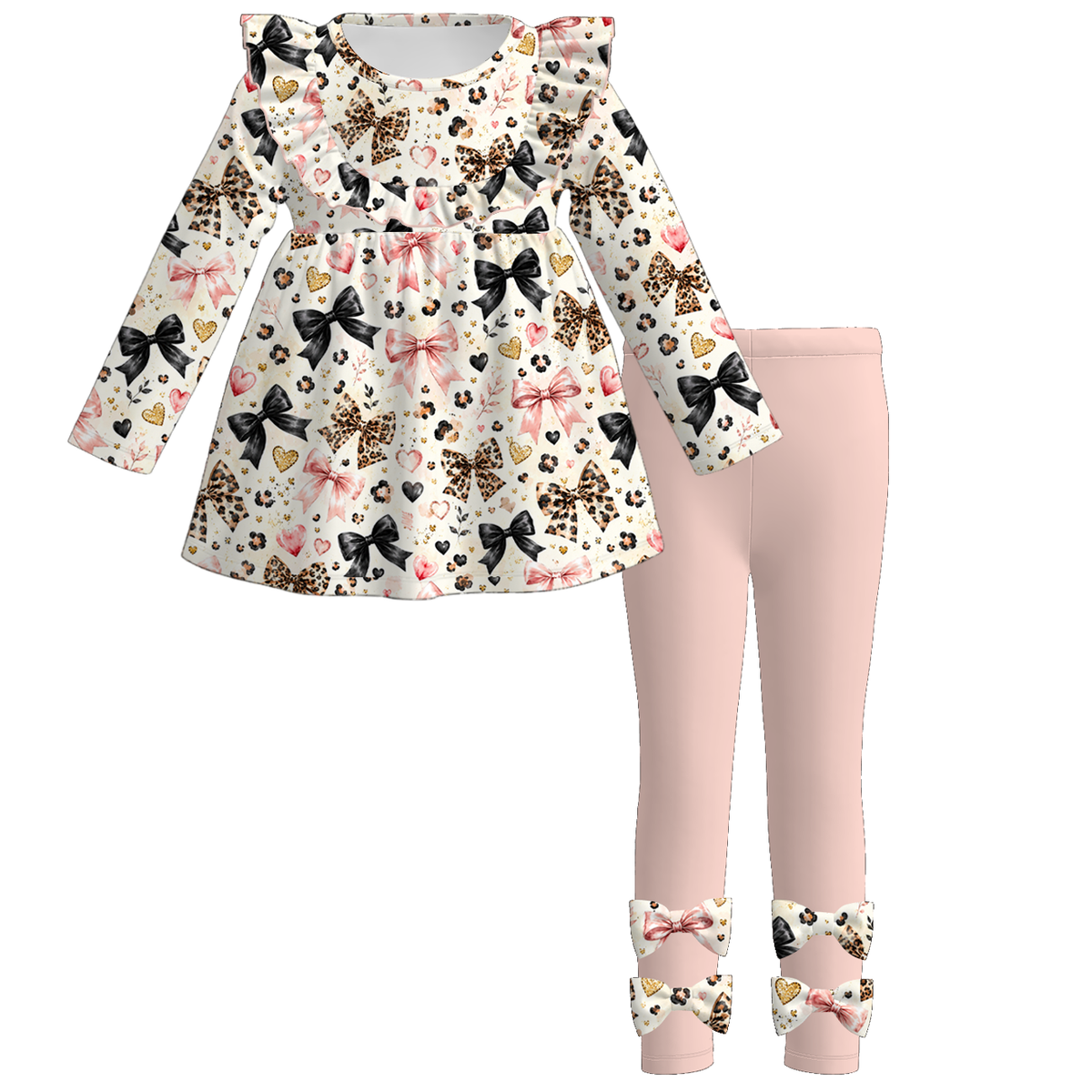 (Pre Order)Girls Christmas Print Outfit Set
