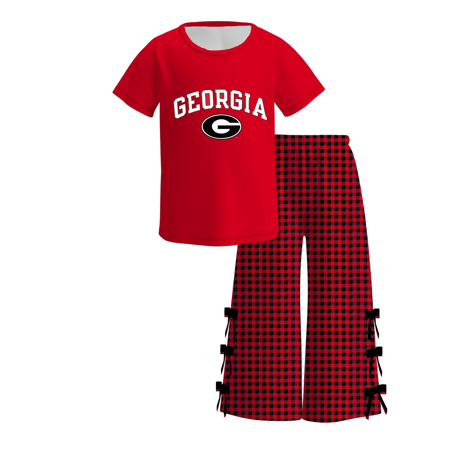 (Weekly Pre-Order)Girls Football Print Bow Outfit Set(Ends 9.13)