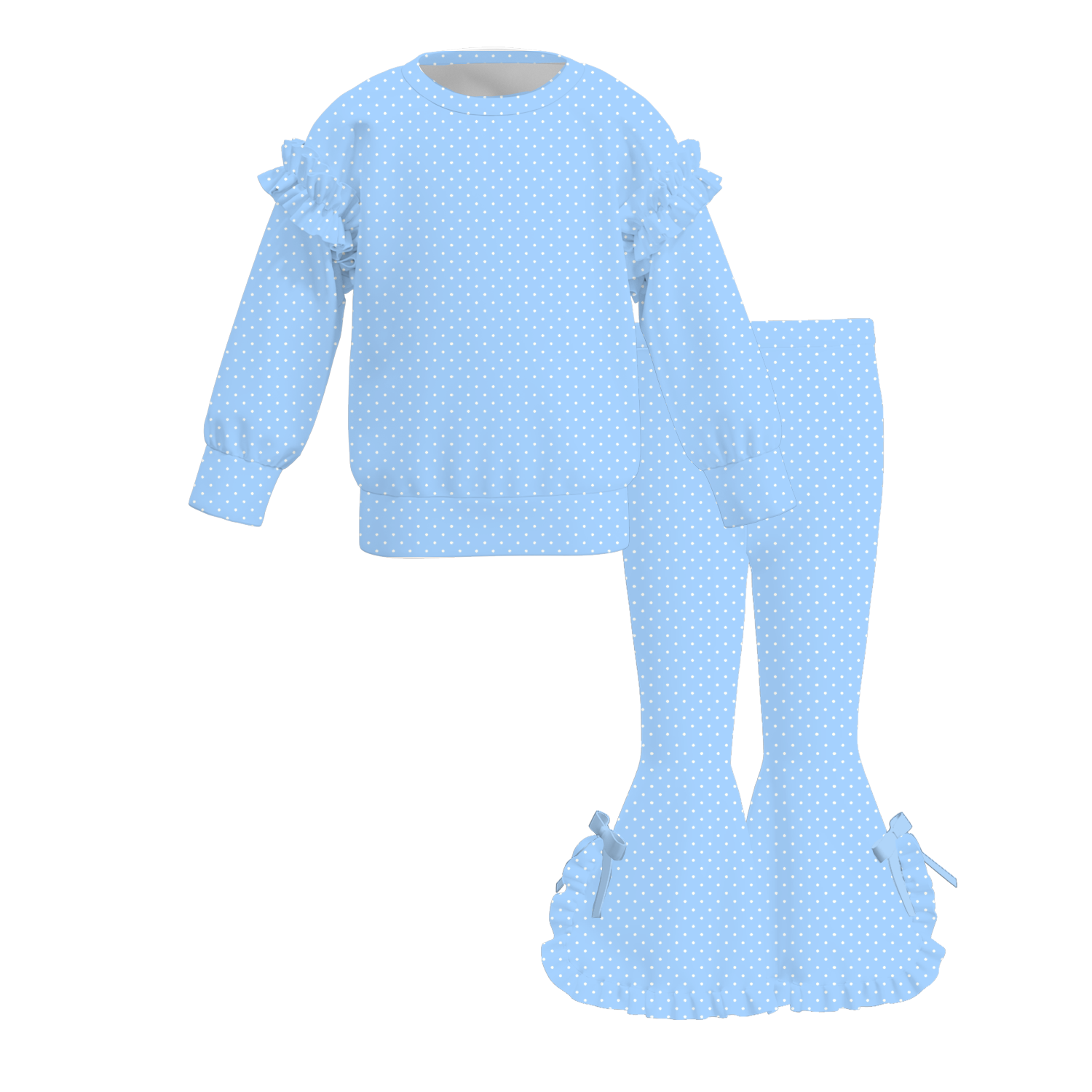 (Weekly Pre-Order)Girls Fall Solid Color Ruffle Sweatshirt Set(Ends 9.13)