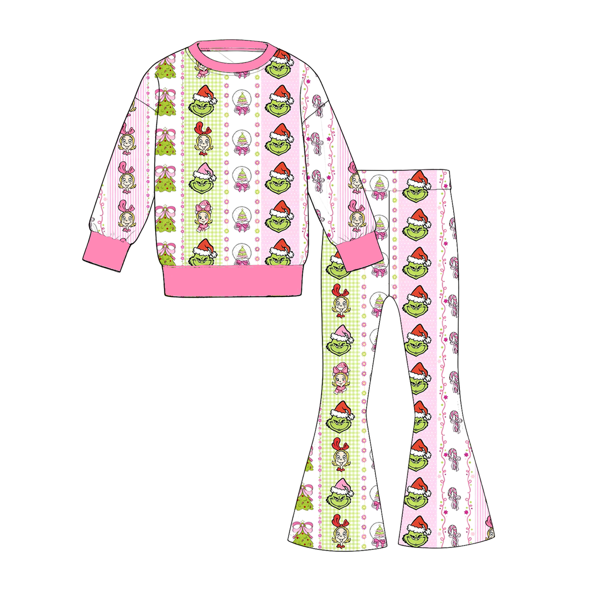 (Weekly Pre-Order)Girls Christmas Cartoon Print Dress,Set&Jumpsuit(Ends 9.27)