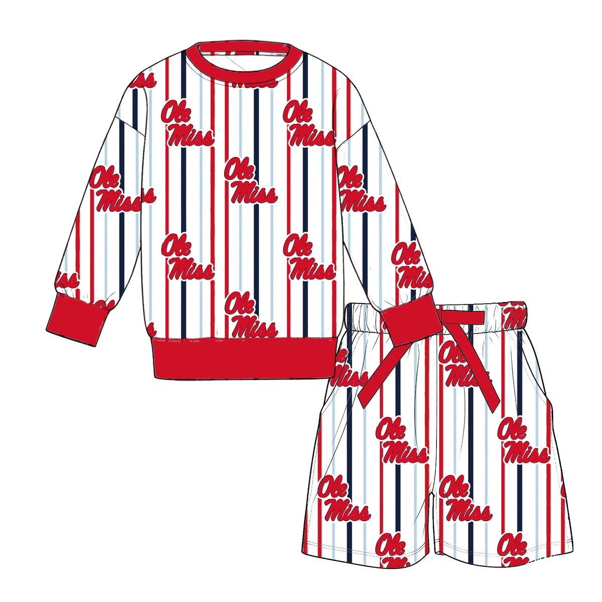 (Weekly Pre-Order)Mommy&Me Football Print Shorts Set(Ends 9.20)