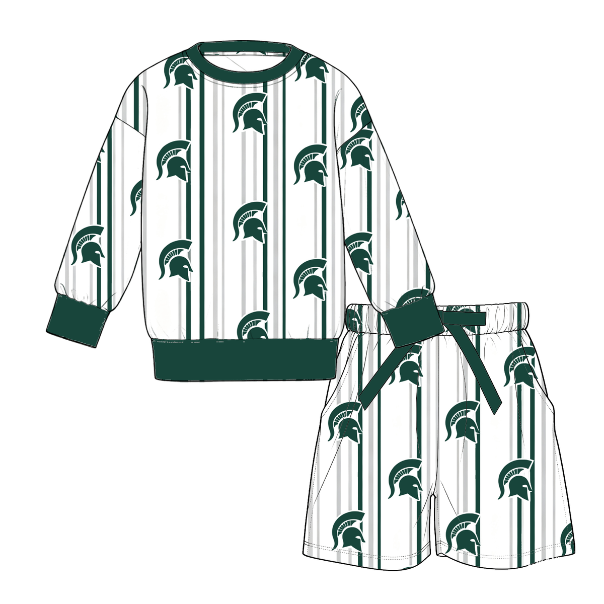 (Weekly Pre-Order)Mommy&Me Football Print Shorts Set(Ends 9.20)