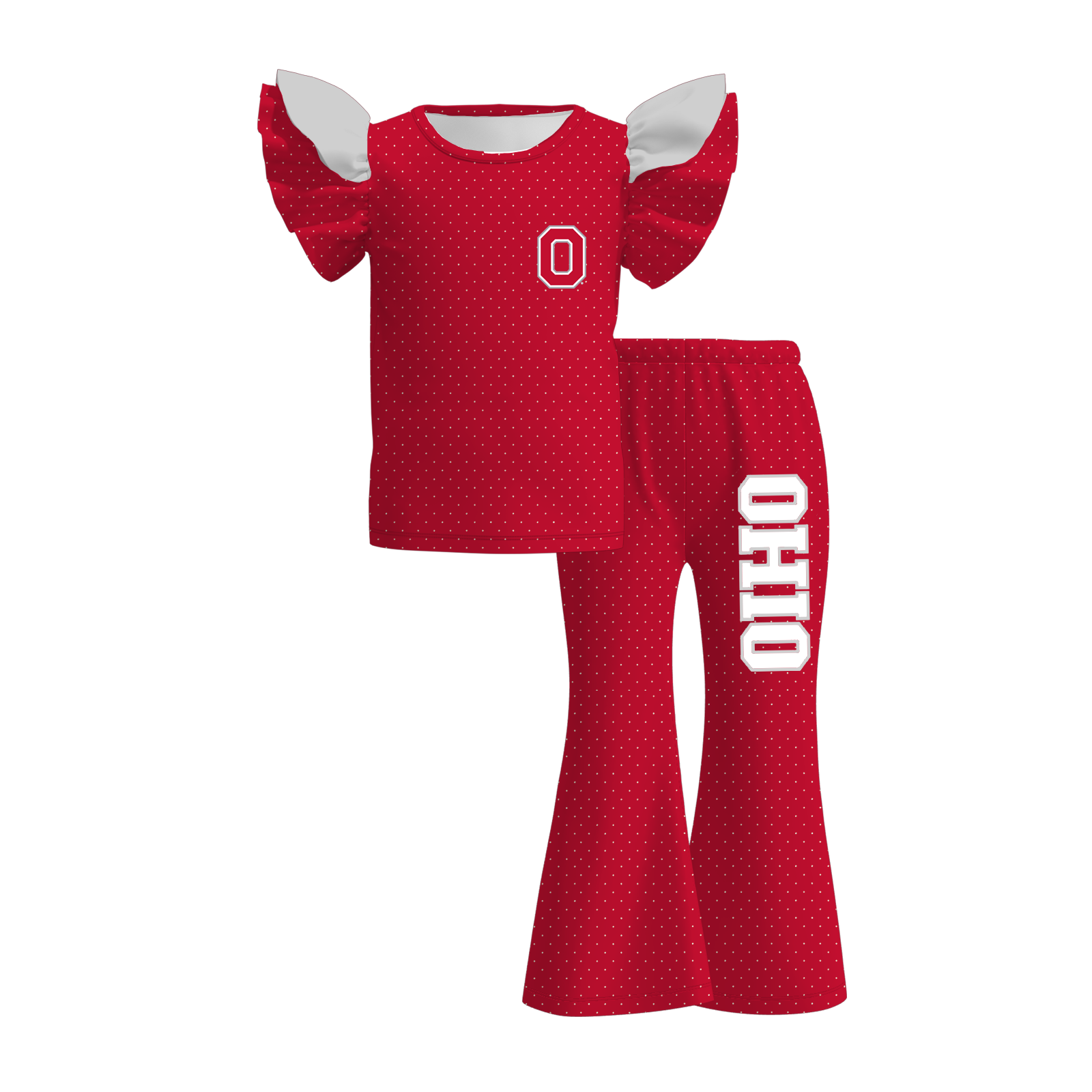 (Weekly Pre-Order)Girls Football Print Ruffle Outfit Set(Ends 9.20)
