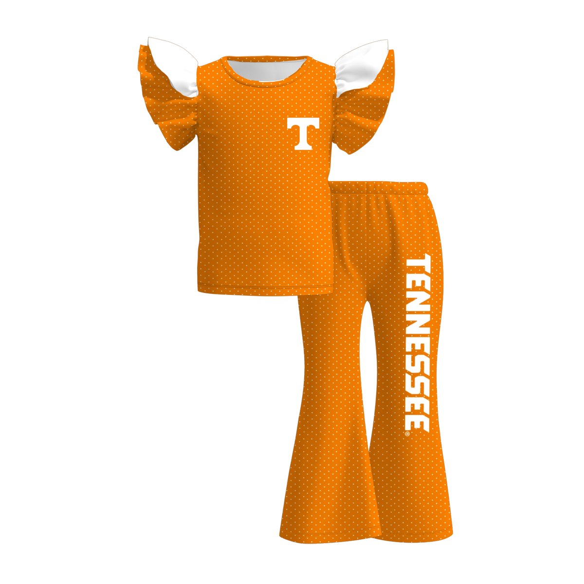 (Weekly Pre-Order)Girls Football Print Ruffle Outfit Set(Ends 9.20)