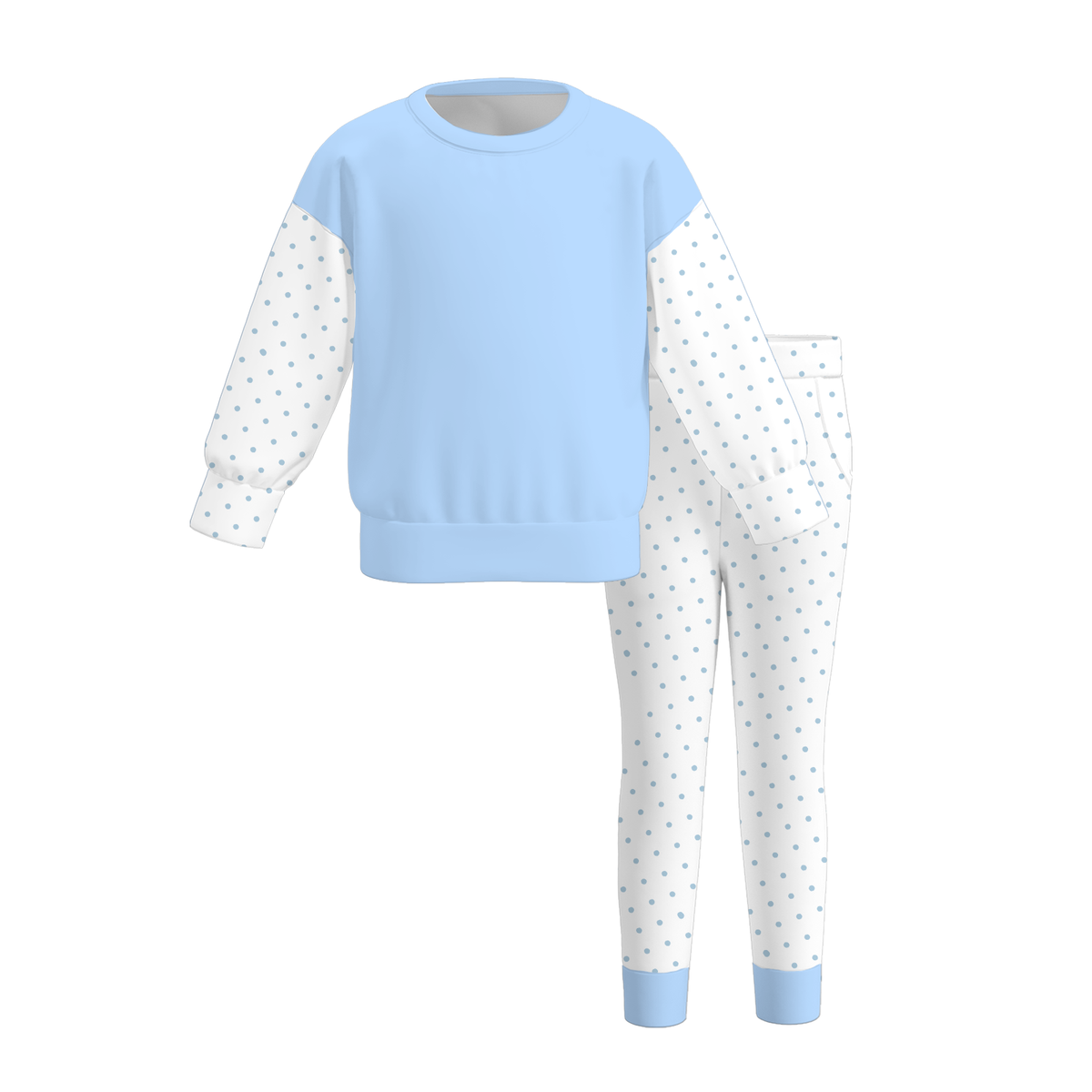 (Weekly Pre-Order)Girls Fall Stripe&Dot Sweatshirt Set(Ends 9.27)